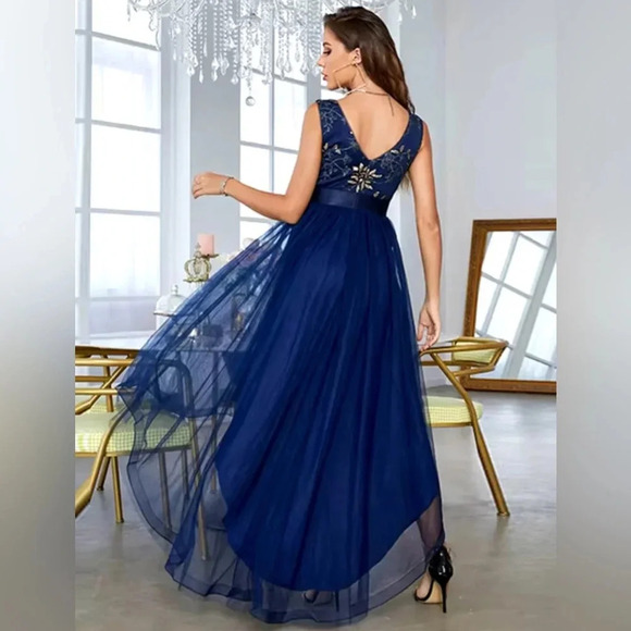 Shein navy blue sequin dress cocktail party size medium - Picture 8 of 10